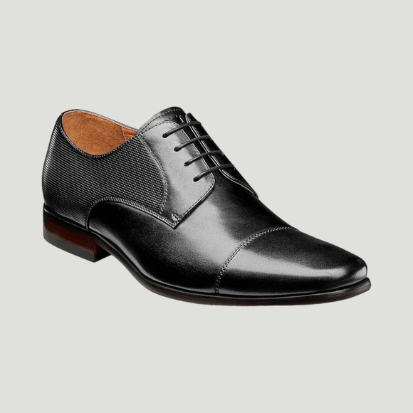 Mens Florsheim Postino Cap Ox in Black Leather. 15149 001 main image 6